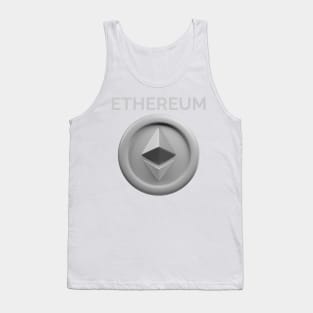 Ethereum 3d front view rendering cryptocurrency Tank Top